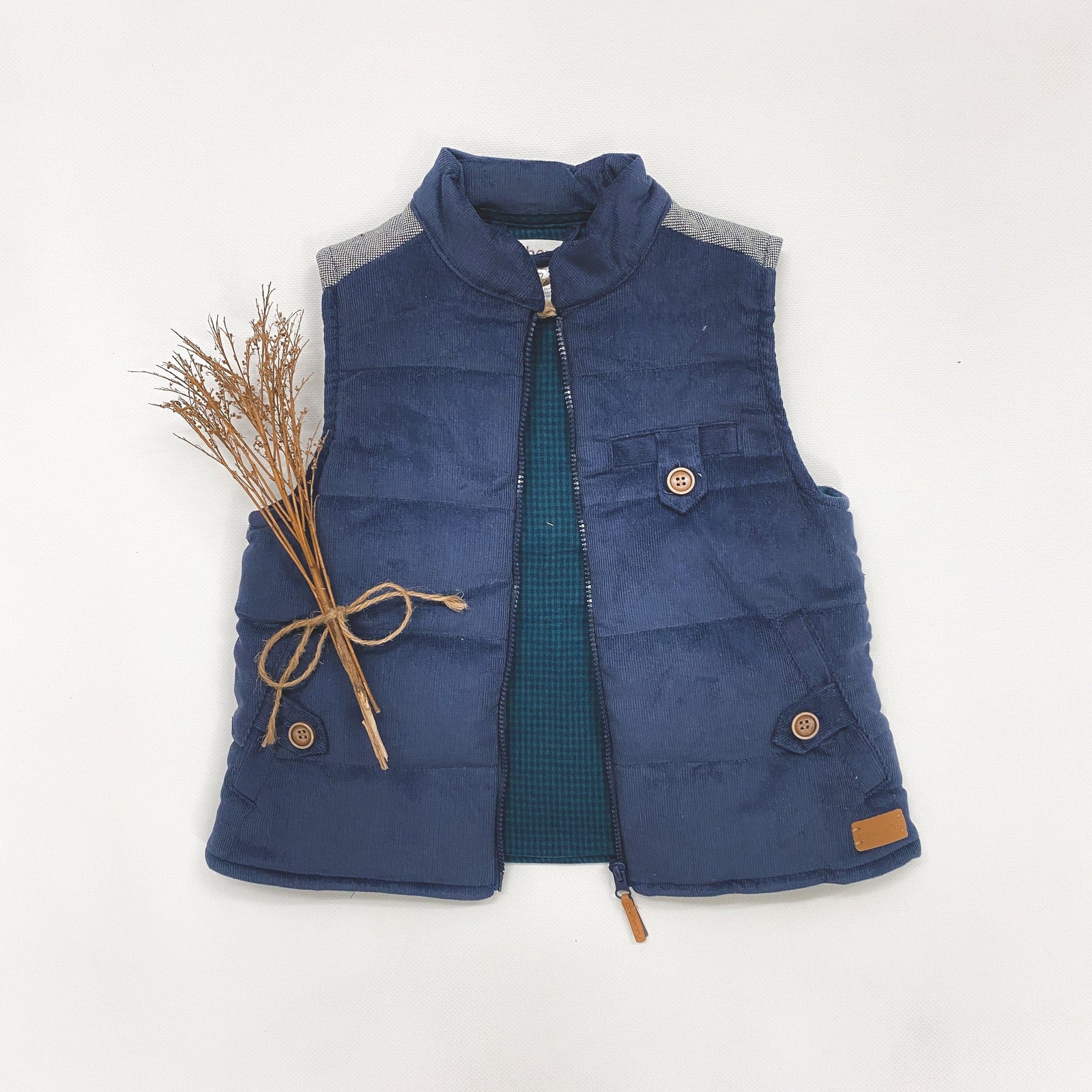 Love Henry Outerwear Boys Cooper Puffer Vest - Navy Cord