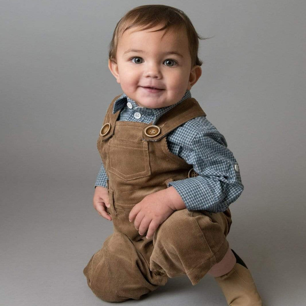 Love Henry Overalls Baby Boys Roy Dungaree - Taupe Corduroy