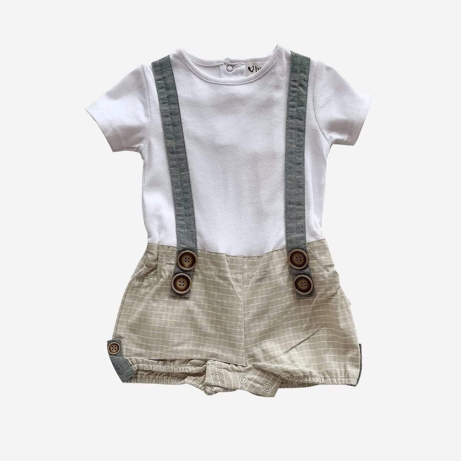 Love Henry Playsuits Baby Boys Digby - Stone Stripe