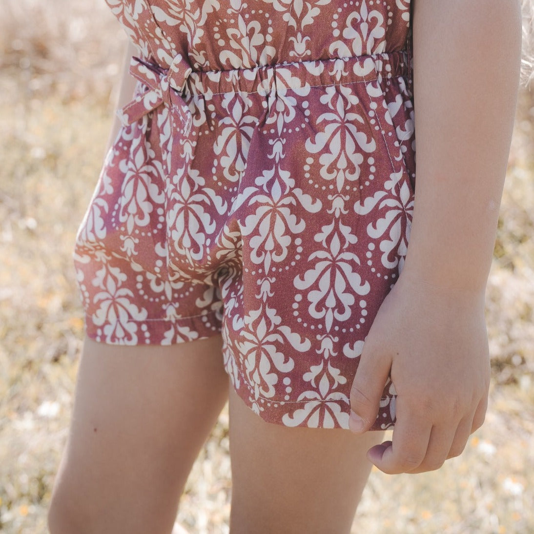 Love Henry Playsuits Girls Chloe Playsuit - Fushia Damask