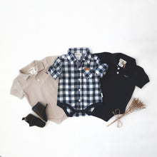 Load image into Gallery viewer, Love Henry Rompers Baby Boys Dress Shirt Romper -  Large Navy Check
