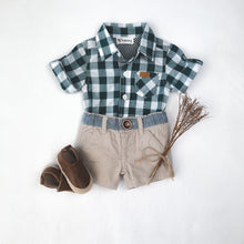 Load image into Gallery viewer, Love Henry Rompers Baby Boys Dress Shirt Romper -  Large Turquoise Check
