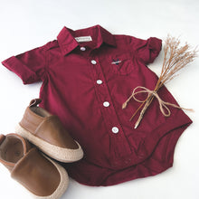 Load image into Gallery viewer, Love Henry Rompers Baby Boys Dress Shirt Romper - Maroon
