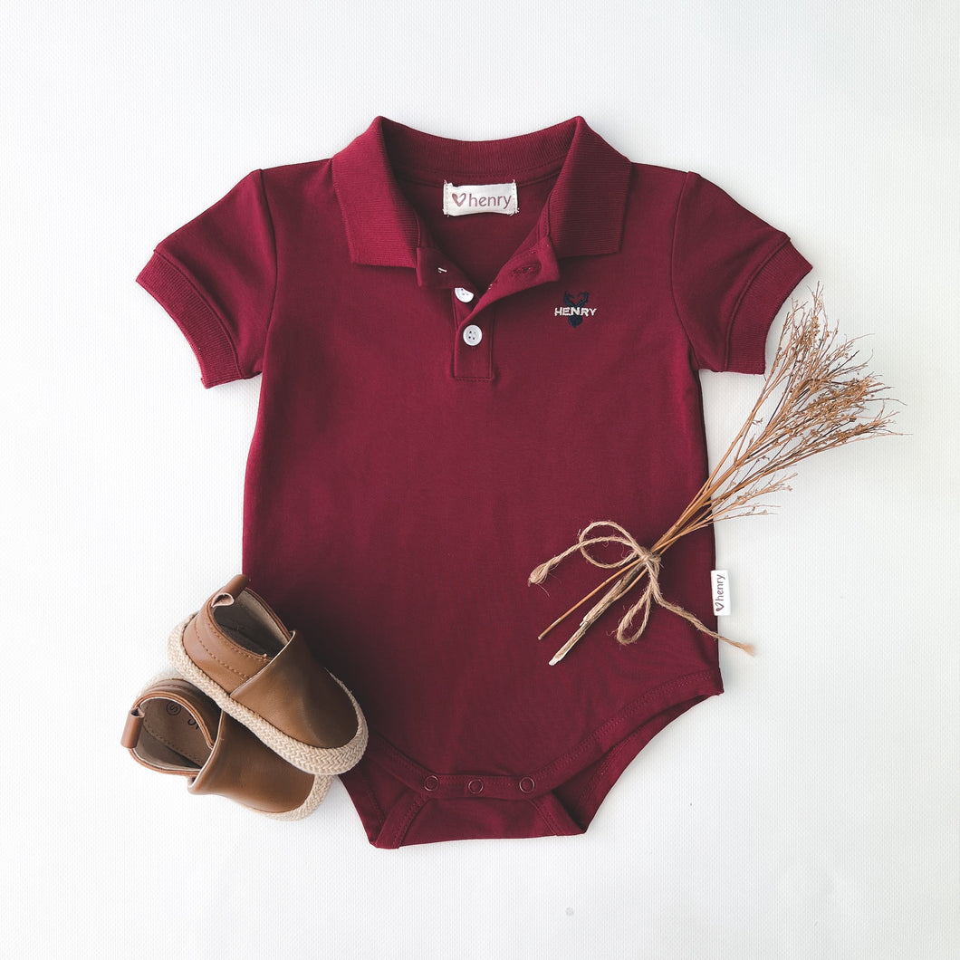 Love Henry Rompers Baby Boys Polo Romper - Red
