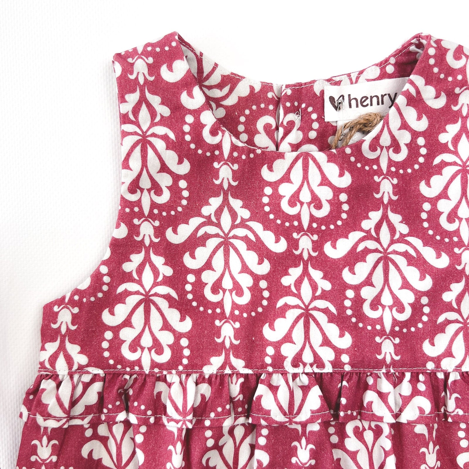 Love Henry Rompers Baby Girls Nora Playsuit - Fushia Damask