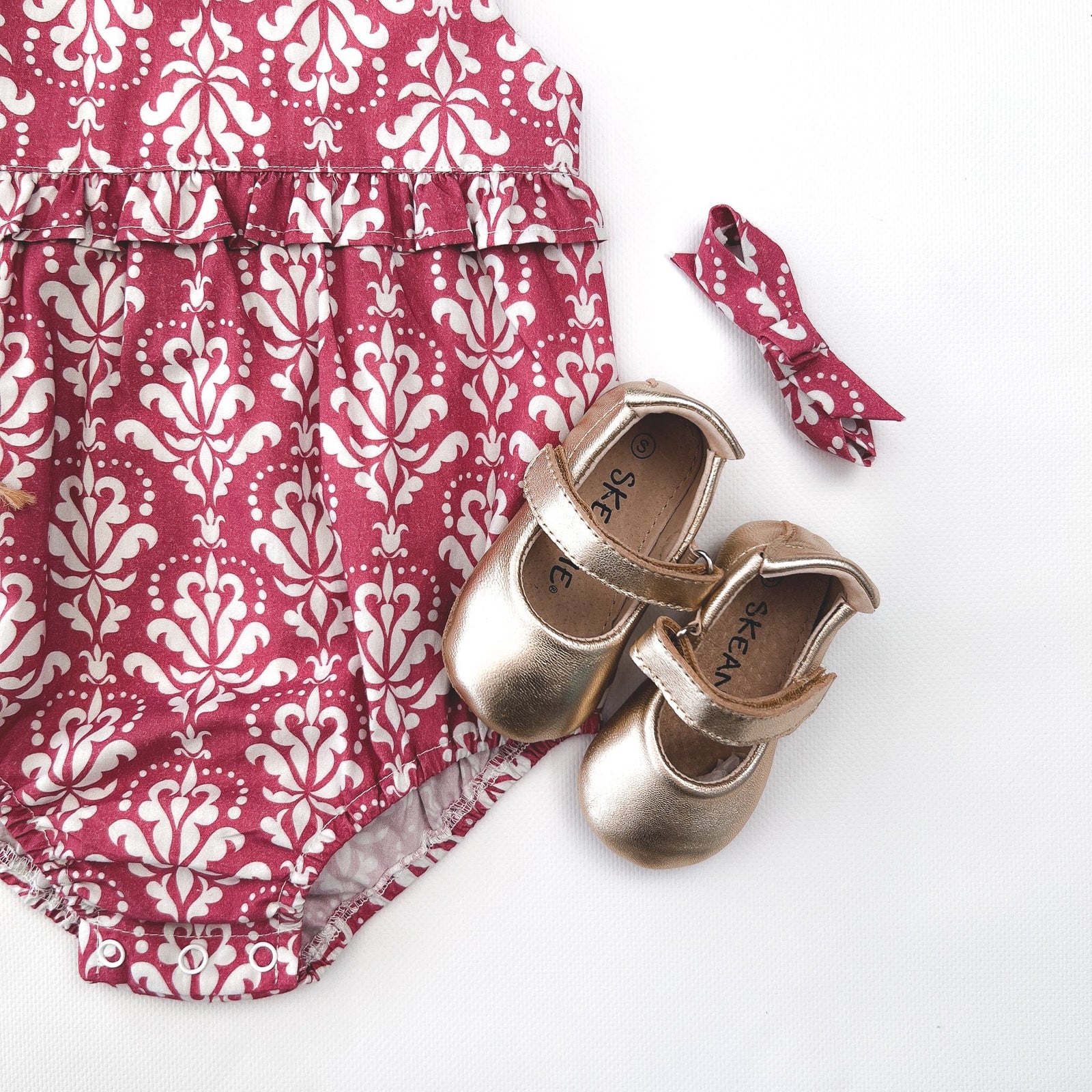 Love Henry Rompers Baby Girls Nora Playsuit - Fushia Damask