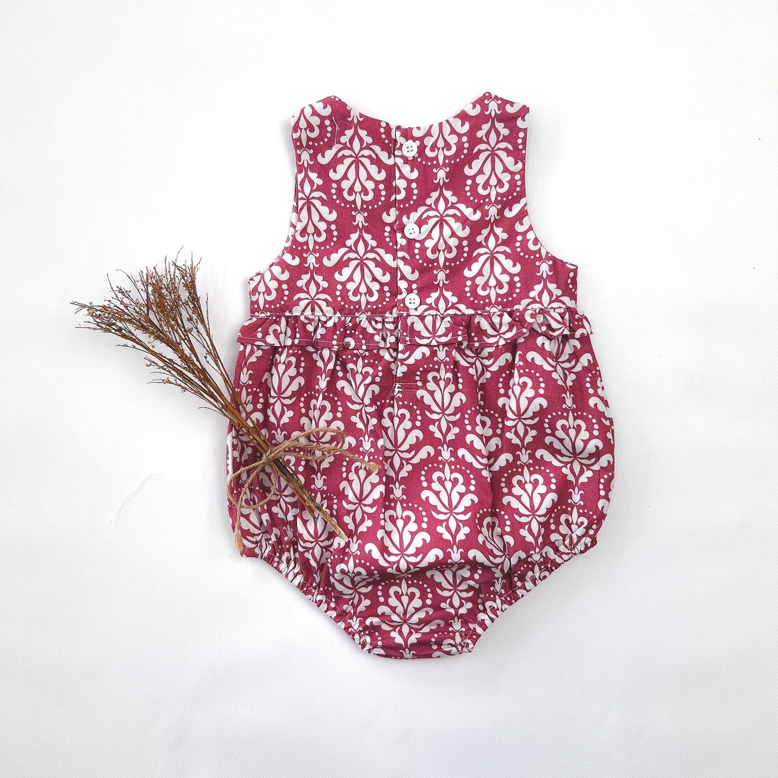 Love Henry Rompers Baby Girls Nora Playsuit - Fushia Damask
