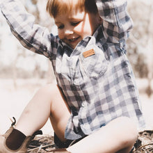 Load image into Gallery viewer, Love Henry Tops Boys Dress Shirt - Large Blue Check
