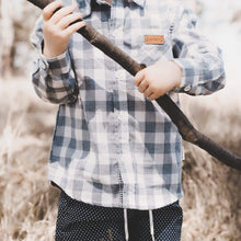 Load image into Gallery viewer, Love Henry Tops Boys Dress Shirt - Large Blue Check

