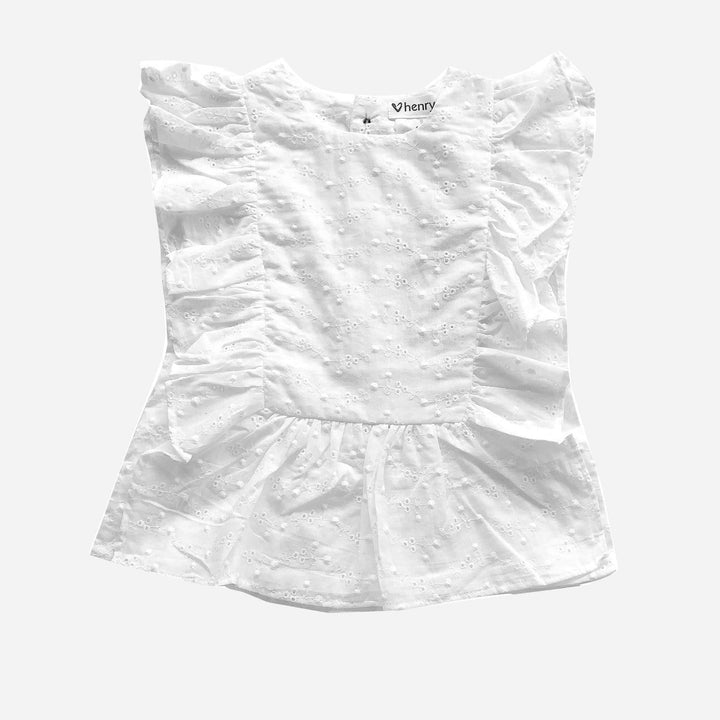 Love Henry Tops Girls Bonnie Top - White